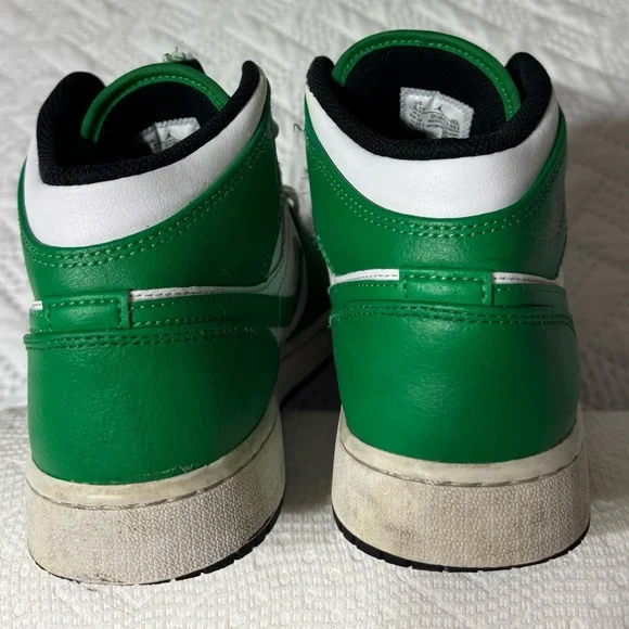 Nike Air Jordan 1 Mid Lucky Green Grade School Basketball Sneakers Shoes 6.5Y - Picture 10 of 15